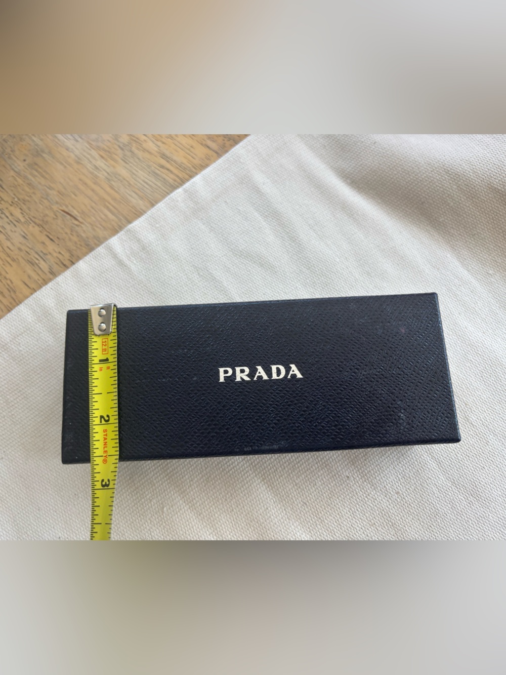 Prada Black Textured Logo Eyewear Case